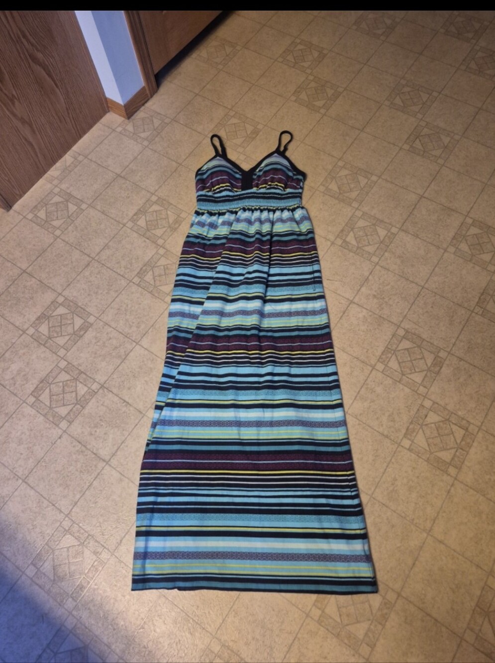 Athleta Striped Maxi Dress Size L - Picture 1 of 9